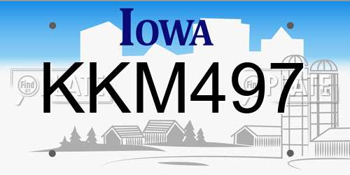 KKM497 Iowa License Plate