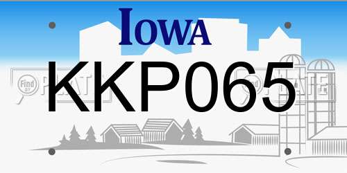 KKP065 Iowa License Plate