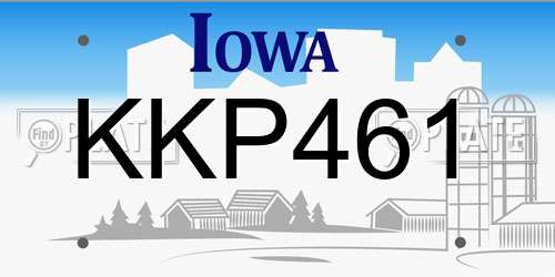 KKP461 Iowa License Plate