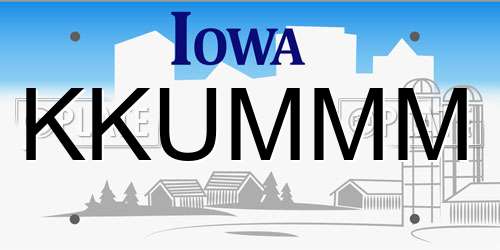 KKUMMM Iowa License Plate