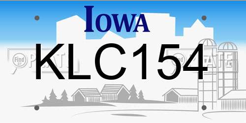 KLC154 Iowa License Plate