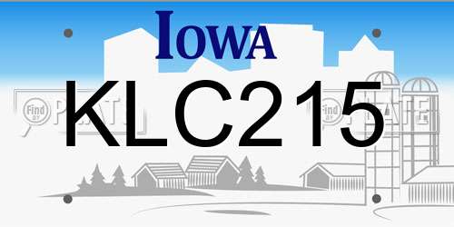 KLC215 Iowa License Plate