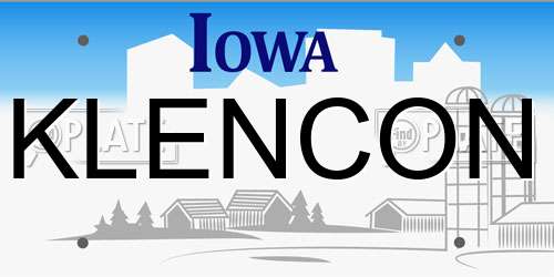 KLENCON Iowa License Plate