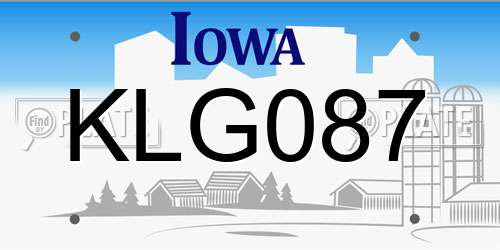 KLG087 Iowa License Plate