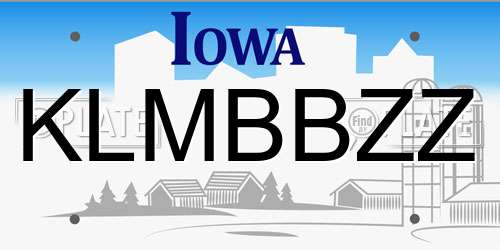 KLMBBZZ Iowa License Plate