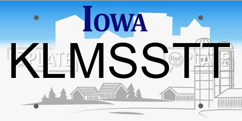 KLMSSTT Iowa License Plate