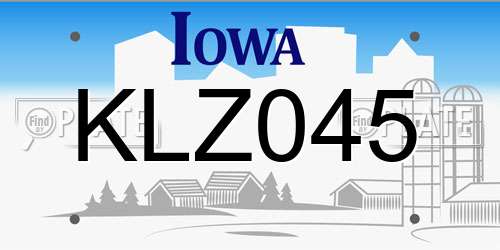 KLZ045 Iowa License Plate