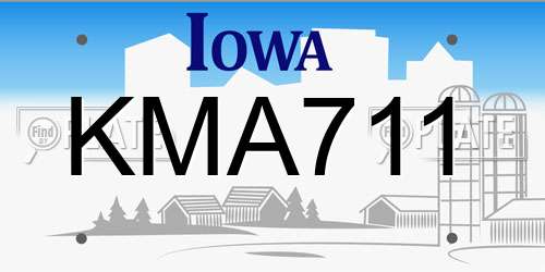 KMA711 Iowa License Plate