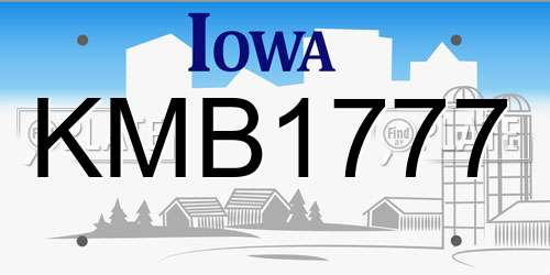 KMB1777 Iowa License Plate