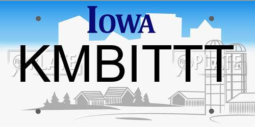 KMBITTT Iowa License Plate
