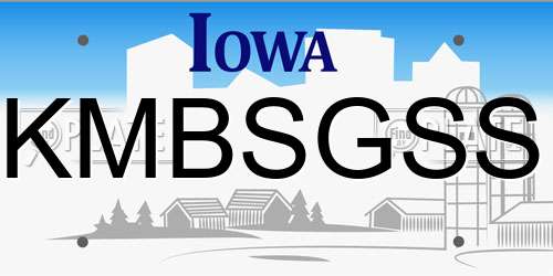 KMBSGSS Iowa License Plate