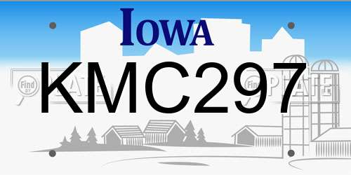KMC297 Iowa License Plate