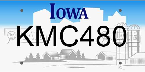 KMC480 Iowa License Plate