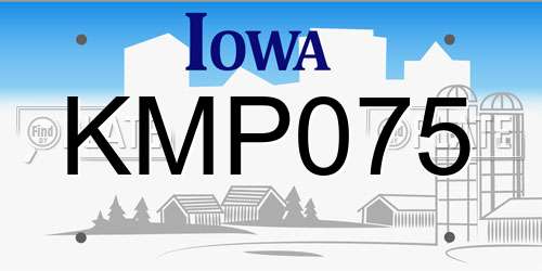 KMP075 Iowa License Plate
