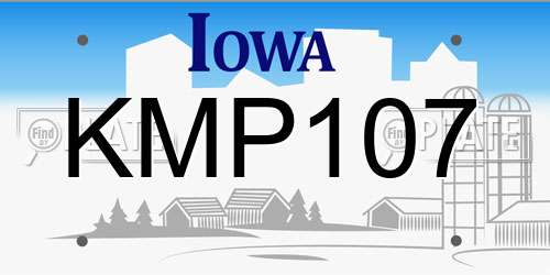 KMP107 Iowa License Plate