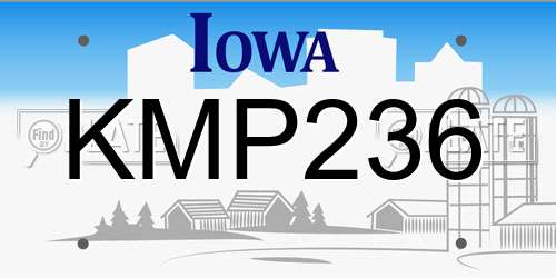 KMP236 Iowa License Plate