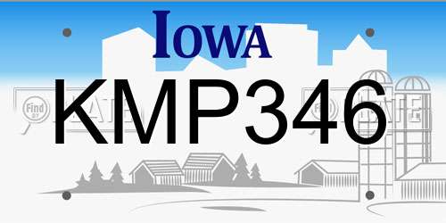 KMP346 Iowa License Plate
