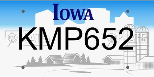 KMP652 Iowa License Plate