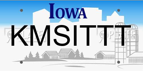 KMSITTT Iowa License Plate