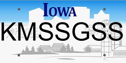 KMSSGSS Iowa License Plate
