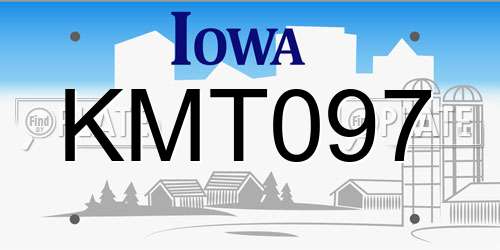 KMT097 Iowa License Plate