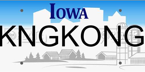KNGKONG Iowa License Plate