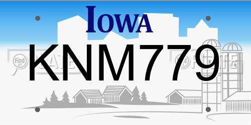 KNM779 Iowa License Plate