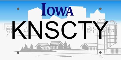 KNSCTY Iowa License Plate