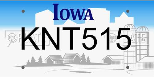 KNT515 Iowa License Plate