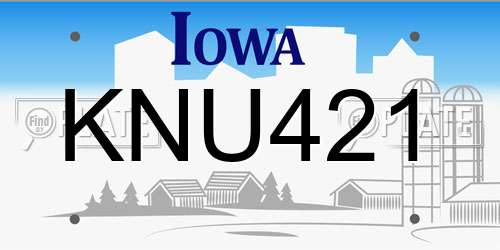 KNU421 Iowa License Plate