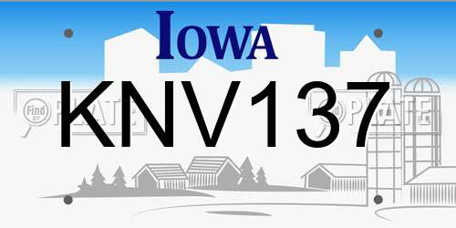 KNV137 Iowa License Plate