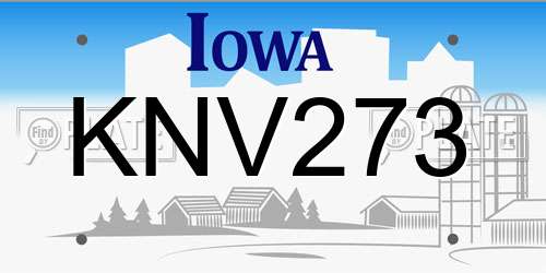 KNV273 Iowa License Plate