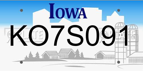 KO7S091 Iowa License Plate