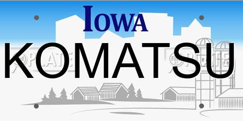 KOMATSU Iowa License Plate