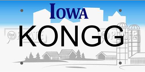 KONGG Iowa License Plate