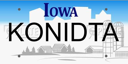 KONIDTA Iowa License Plate