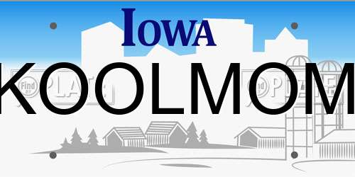 KOOLMOM Iowa License Plate