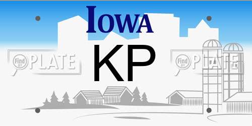 KP Iowa License Plate