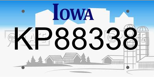 KP88338 Iowa License Plate
