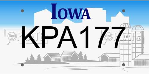 KPA177 Iowa License Plate