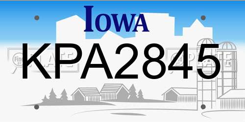 KPA2845 Iowa License Plate