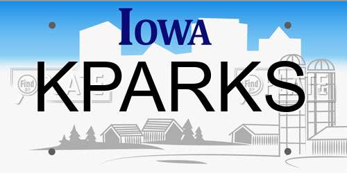 KPARKS Iowa License Plate