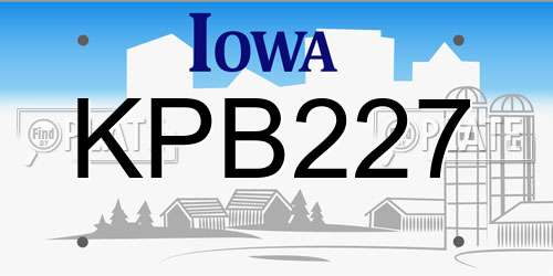 KPB227 Iowa License Plate