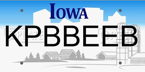 KPBBEEB Iowa License Plate