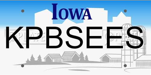 KPBSEES Iowa License Plate