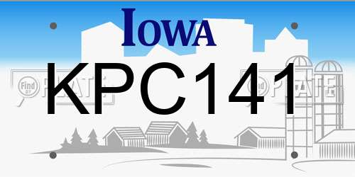 KPC141 Iowa License Plate