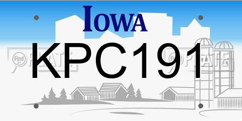 KPC191 Iowa License Plate