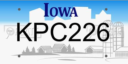 KPC226 Iowa License Plate