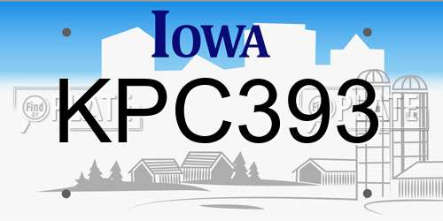 KPC393 Iowa License Plate