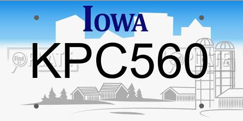 KPC560 Iowa License Plate